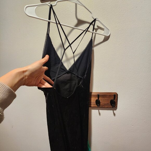 Crushed Velour Strappy Pencil Dress, M - Picture 2 of 4